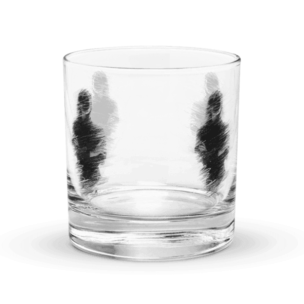 Artistic Whiskey Rocks Glass Shadowed Figure - Image 2