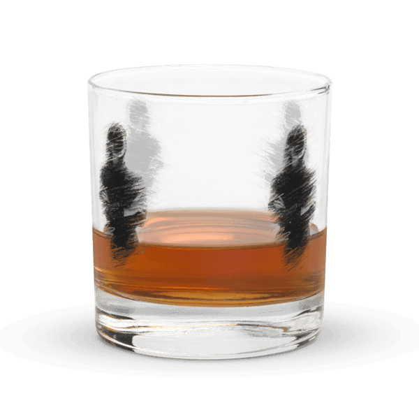 Artistic Whiskey Rocks Glass Shadowed Figure - Image 8