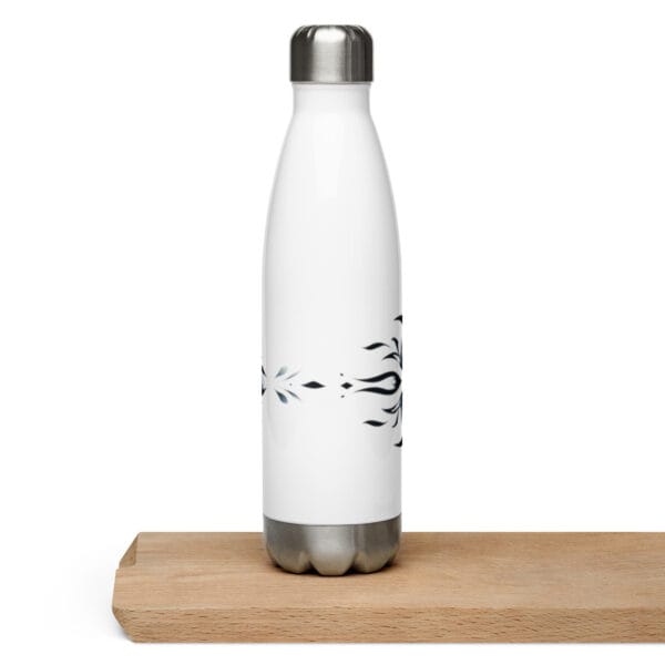 Floral Elegance Water Bottle Artistic Black and White Floral Design - Image 6