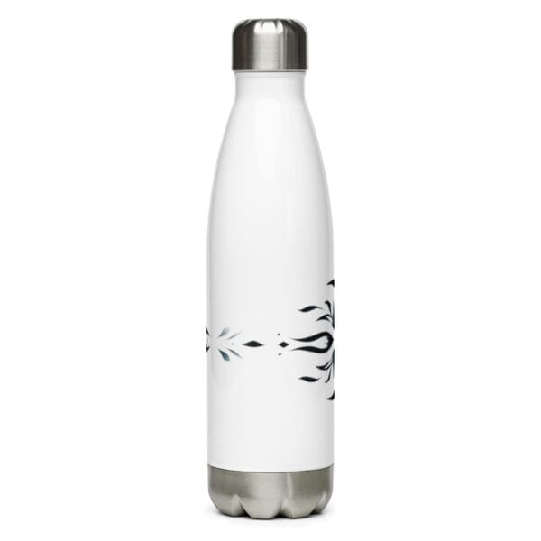 Floral Elegance Water Bottle Artistic Black and White Floral Design - Image 17