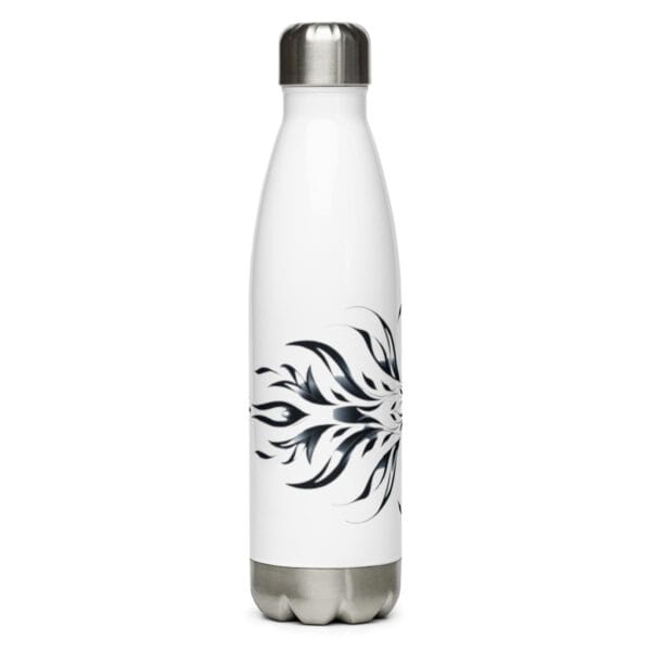 Floral Elegance Water Bottle Artistic Black and White Floral Design - Image 15