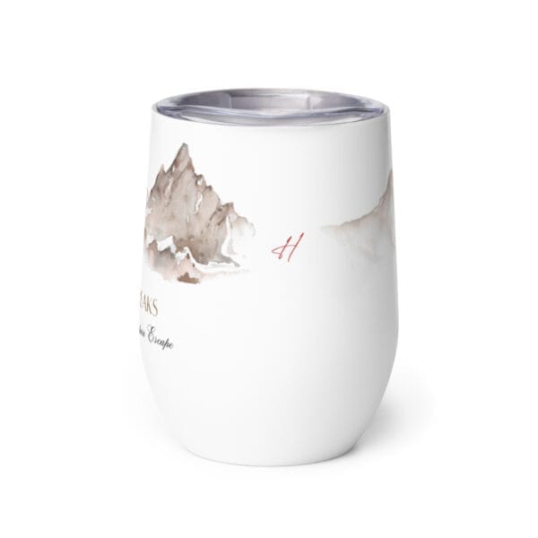 Insulated Wine Tumbler Mountain Watercolor Double Walled - Image 6