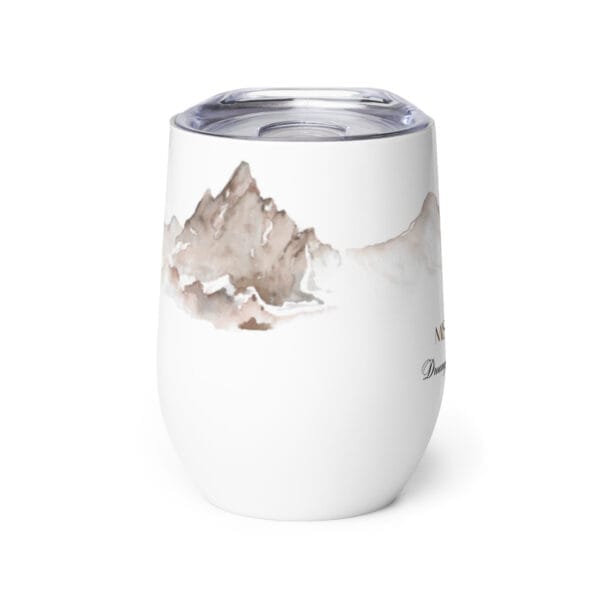 Insulated Wine Tumbler Mountain Watercolor Double Walled - Image 16