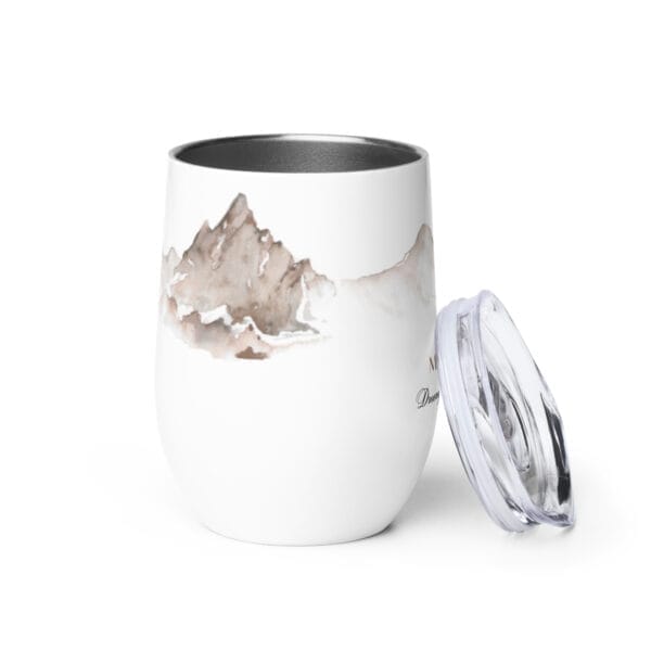 Insulated Wine Tumbler Mountain Watercolor Double Walled - Image 5