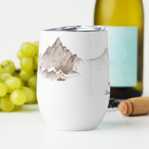 Insulated Wine Tumbler Mountain Watercolor Double Walled - Image 10