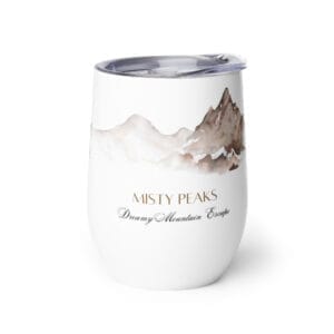 Insulated Wine Tumbler Mountain Watercolor Double Walled