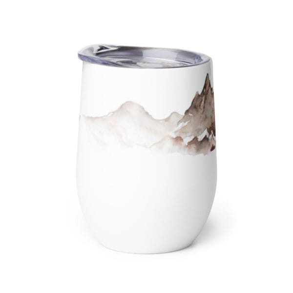 Insulated Wine Tumbler Mountain Watercolor Double Walled - Image 8