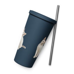 Insulated tumbler with straw