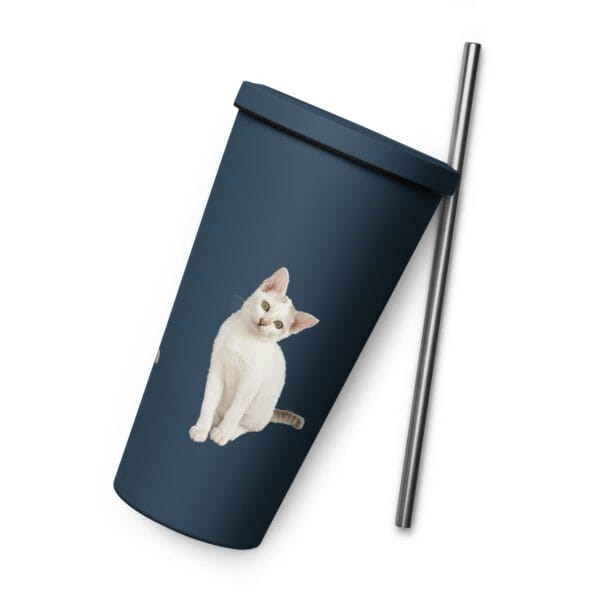 Insulated Tumbler with Straw Double-Wall Stainless Steel - Image 6