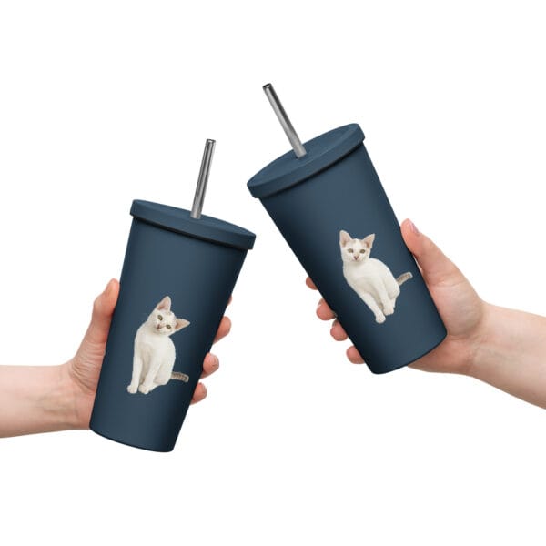 Insulated Tumbler with Straw Double-Wall Stainless Steel - Image 7